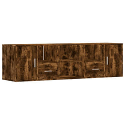 vidaXL Corner Cabinet Corner Shelf Unit Bookcase Engineered Wood - smoked oak