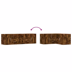 vidaXL Corner Cabinet Corner Shelf Unit Bookcase Engineered Wood - smoked oak - Additional view 6