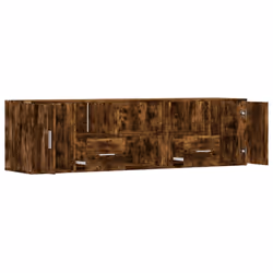 vidaXL Corner Cabinet Corner Shelf Unit Bookcase Engineered Wood - smoked oak - Additional view 7