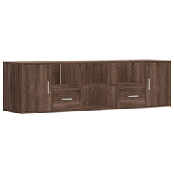 vidaXL Corner Cabinet Corner Shelf Unit Bookcase Engineered Wood - brown oak