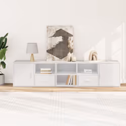 vidaXL Corner Cabinet Corner Shelf Unit Bookcase Book Shelf Engineered Wood - white