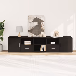 vidaXL Corner Cabinet Corner Shelf Unit Bookcase Book Shelf Engineered Wood - black