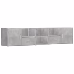 vidaXL Corner Cabinet Corner Shelf Unit Bookcase Book Shelf Engineered Wood - concrete grey