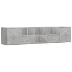 vidaXL Corner Cabinet Corner Shelf Unit Bookcase Book Shelf Engineered Wood - concrete grey
