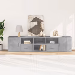 vidaXL Corner Cabinet Corner Shelf Unit Bookcase Book Shelf Engineered Wood - concrete grey