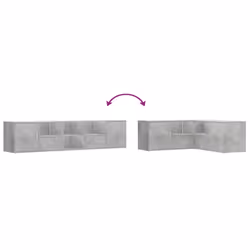 vidaXL Corner Cabinet Corner Shelf Unit Bookcase Book Shelf Engineered Wood - concrete grey - Additional view 6