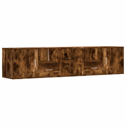 vidaXL Corner Cabinet Corner Shelf Unit Bookcase Book Shelf Engineered Wood - smoked oak