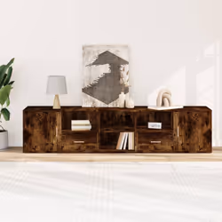 vidaXL Corner Cabinet Corner Shelf Unit Bookcase Book Shelf Engineered Wood - smoked oak