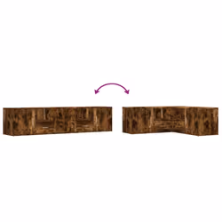 vidaXL Corner Cabinet Corner Shelf Unit Bookcase Book Shelf Engineered Wood - smoked oak - Additional view 6