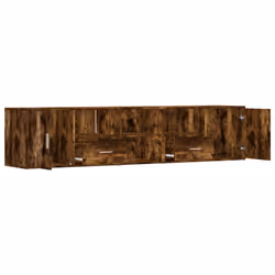 vidaXL Corner Cabinet Corner Shelf Unit Bookcase Book Shelf Engineered Wood - smoked oak - Additional view 7