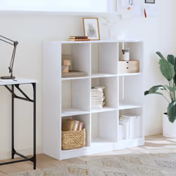 vidaXL Bookcase Bookshelf Rack Storage Cabinet Engineered Wood - white, 102 x 32 x 108 cm - Additional view 2