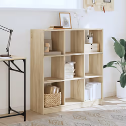 vidaXL Bookcase Bookshelf Rack Storage Cabinet Engineered Wood - sonoma oak, 102 x 32 x 108 cm - Additional view 2