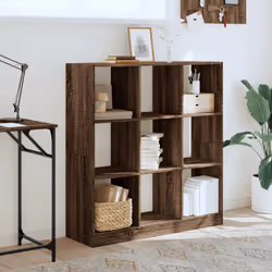 vidaXL Bookcase Bookshelf Rack Storage Cabinet Engineered Wood - brown oak, 102 x 32 x 108 cm - Additional view 2