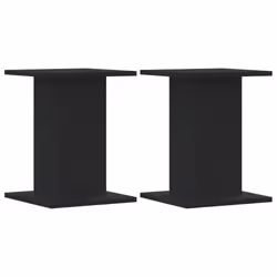 vidaXL Plant Stands Garden Plant Pot Holder Flower Stand 2 pcs Engineered Wood - black, 30 x 30 x 40 cm