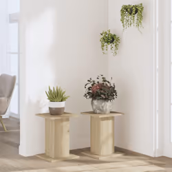 vidaXL Plant Stands Garden Plant Pot Holder Flower Stand 2 pcs Engineered Wood - sonoma oak, 30 x 30 x 40 cm - Additional view 2