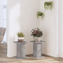 vidaXL Plant Stands Garden Plant Pot Holder Flower Stand 2 pcs Engineered Wood - concrete grey, 30 x 30 x 40 cm - Additional view 2
