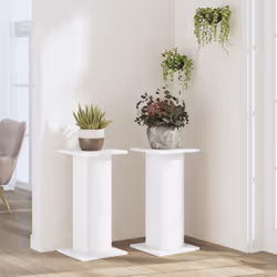 vidaXL Plant Stands Garden Plant Pot Holder Flower Stand 2 pcs Engineered Wood - white, 30 x 30 x 60 cm - Additional view 2