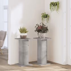 vidaXL Plant Stands Garden Plant Pot Holder Flower Stand 2 pcs Engineered Wood - concrete grey, 30 x 30 x 60 cm - Additional view 2