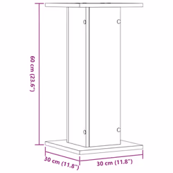 vidaXL Plant Stands Garden Plant Pot Holder Flower Stand 2 pcs Engineered Wood - grey sonoma, 30 x 30 x 60 cm - Additional view 3