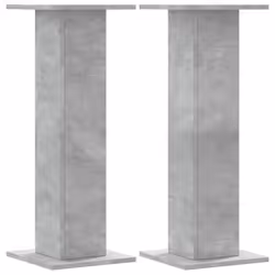 vidaXL Plant Stands Garden Plant Pot Holder Flower Stand 2 pcs Engineered Wood - concrete grey, 30 x 30 x 80 cm