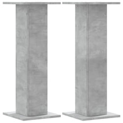 vidaXL Plant Stands Garden Plant Pot Holder Flower Stand 2 pcs Engineered Wood - concrete grey, 30 x 30 x 80 cm