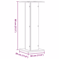 vidaXL Plant Stands Garden Plant Pot Holder Flower Stand 2 pcs Engineered Wood - concrete grey, 30 x 30 x 80 cm