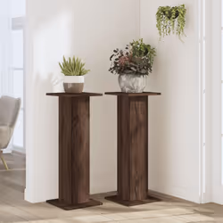 vidaXL Plant Stands Garden Plant Pot Holder Flower Stand 2 pcs Engineered Wood - brown oak, 30 x 30 x 80 cm