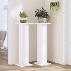 vidaXL Plant Stands Garden Plant Pot Holder Flower Stand 2 pcs Engineered Wood - white, 30 x 30 x 95 cm - Additional view 2