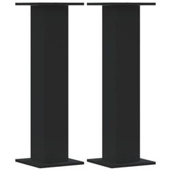vidaXL Plant Stands Garden Plant Pot Holder Flower Stand 2 pcs Engineered Wood - black, 30 x 30 x 95 cm