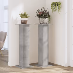 vidaXL Plant Stands Garden Plant Pot Holder Flower Stand 2 pcs Engineered Wood - concrete grey, 30 x 30 x 95 cm - Additional view 2