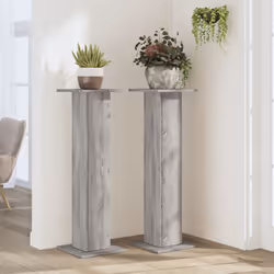 vidaXL Plant Stands Garden Plant Pot Holder Flower Stand 2 pcs Engineered Wood - grey sonoma, 30 x 30 x 95 cm - Additional view 2