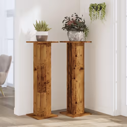 vidaXL Plant Stands Garden Plant Pot Holder Flower Stand 2 pcs Engineered Wood - old wood, 30 x 30 x 95 cm