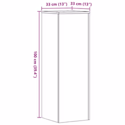 vidaXL Plant Stands Garden Plant Pot Holder Flower Stand 2 pcs Engineered wood - old wood, 33 x 33 x 100 cm - Additional view 9