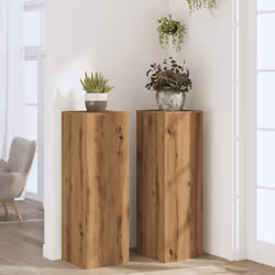 vidaXL Plant Stands Plant Pot Flower Stand 2 pcs Artisian Oak Engineered Wood
