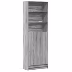 vidaXL Highboard with LED Sideboard Side Cabinet Cupboard Engineered Wood - grey sonoma, 69 x 32.5 x 200 cm - Additional view 2