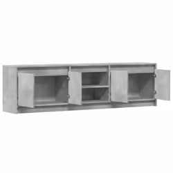 vidaXL TV Cabinet with LED TV Stand TV Unit Media Cabinet Engineered Wood - concrete grey, 180 x 34 x 50 cm - Additional view 8
