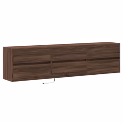 vidaXL TV Wall Cabinet with LED Lights TV Unit Wall Mounted Cabinet - brown oak, 180 x 31 x 45 cm/ 1 pcs - Additional view 2