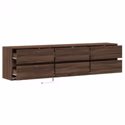 vidaXL TV Wall Cabinet with LED Lights TV Unit Wall Mounted Cabinet - brown oak, 180 x 31 x 45 cm/ 1 pcs - Additional view 8