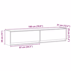 vidaXL TV Wall Cabinet with LED Floating TV Wall Unit Floating TV Cabinet - sonoma oak, 180 x 31 x 38 cm - Additional view 3