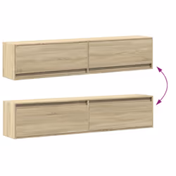 vidaXL TV Wall Cabinet with LED Floating TV Wall Unit Floating TV Cabinet - sonoma oak, 180 x 31 x 38 cm - Additional view 9
