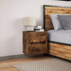 VidaXL 3307969 nightstand/bedside table 2 drawer(s) Oak - Additional view 4