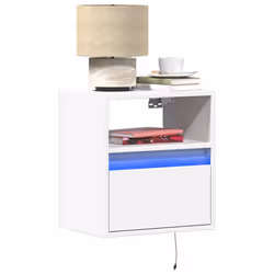 VidaXL 3307976 nightstand/bedside table 1 drawer(s) White - Additional view 2