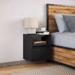 VidaXL 3307978 nightstand/bedside table 1 drawer(s) Black - Additional view 5