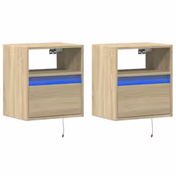 VidaXL 3307980 nightstand/bedside table 1 drawer(s) Oak