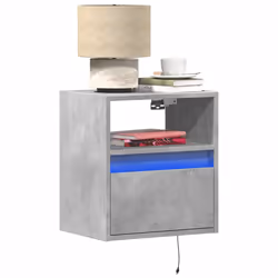 VidaXL 3307982 nightstand/bedside table 1 drawer(s) Concrete colour - Additional view 2