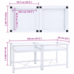 vidaXL Washing Machine Pedestal Stand Holder Raiser Dryer Pedestal Stand White - 9.4 kg