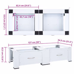 vidaXL Washing Machine Pedestal Stand Holder Raiser Dryer Pedestal Stand White - 22.4 kg