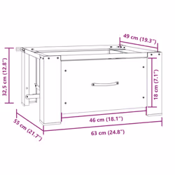 vidaXL Washing Machine Pedestal Stand Holder Raiser Dryer Pedestal Stand White - 10.2 kg