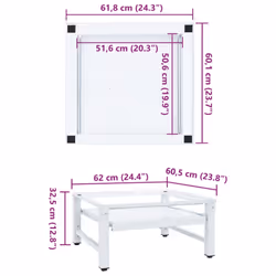 vidaXL Washing Machine Pedestal Stand Holder Raiser Dryer Pedestal Stand White - 7.8 kg