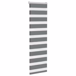 vidaXL Zebra Blind Dark Grey 45x230 cm Fabric Width 40.9 cm Polyester - dark grey, 40 x 100 cm